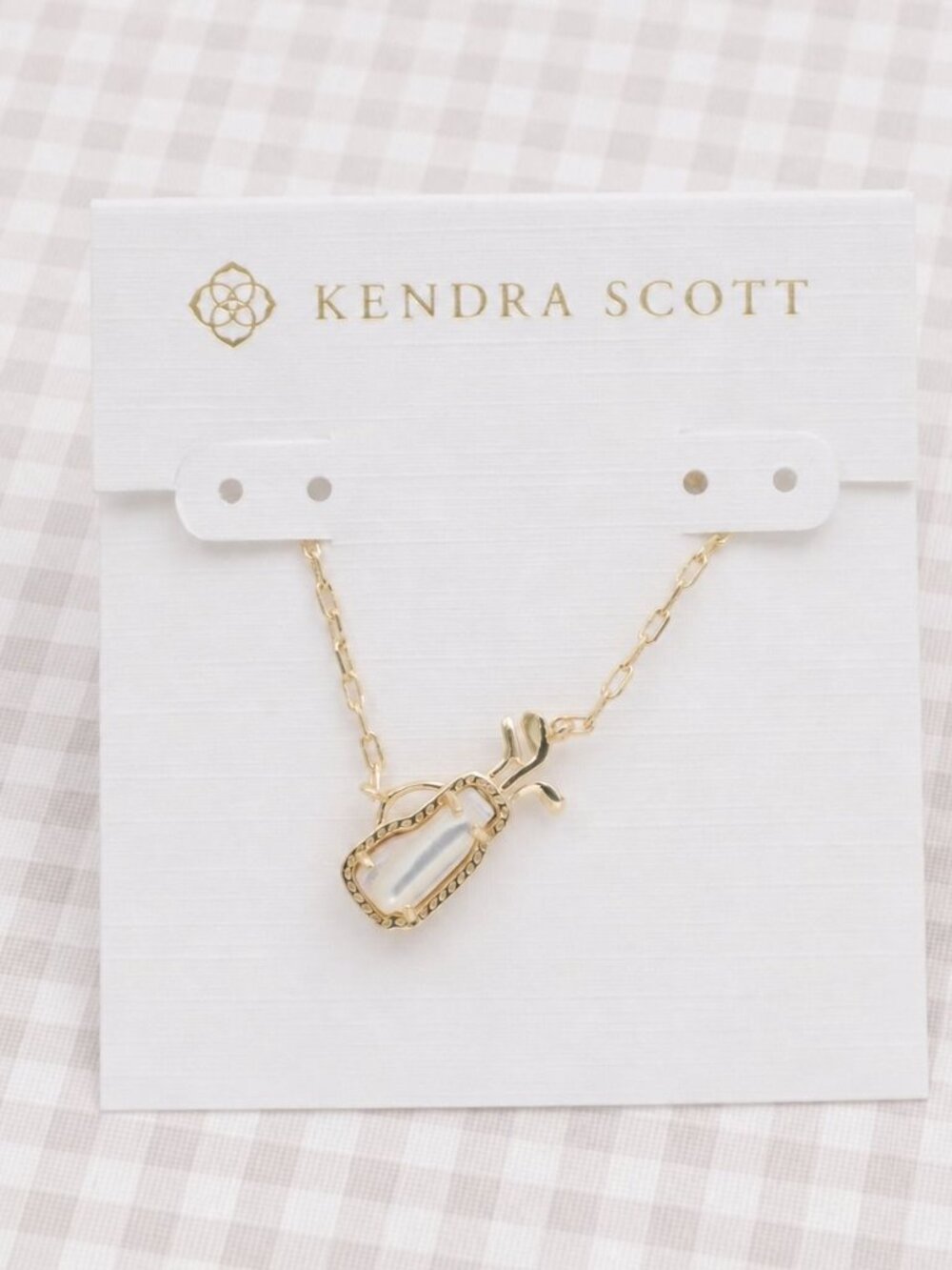 Kendra Scott Golf Gold Ivory Mother-of-Pearl Pendant Necklace